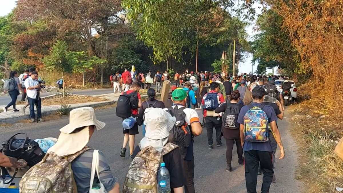 Caravana migrante en Chiapas.
