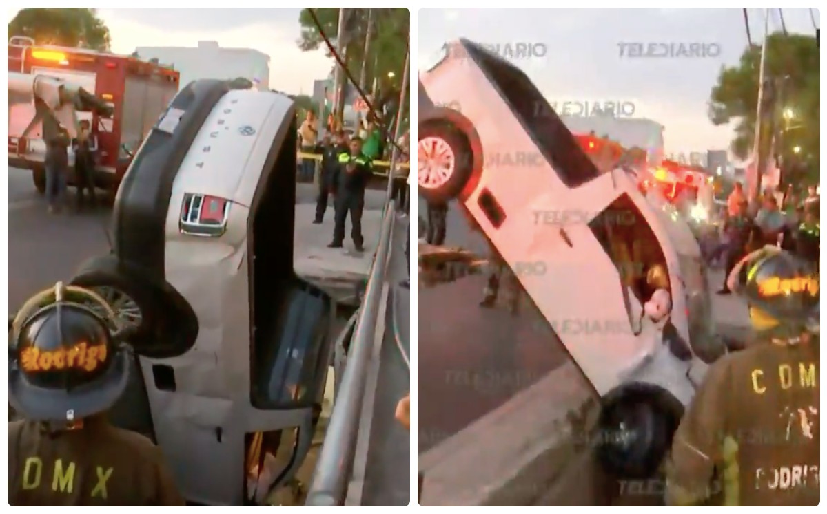 Así fue como trabajaron para sacar la camioneta. (Especial)