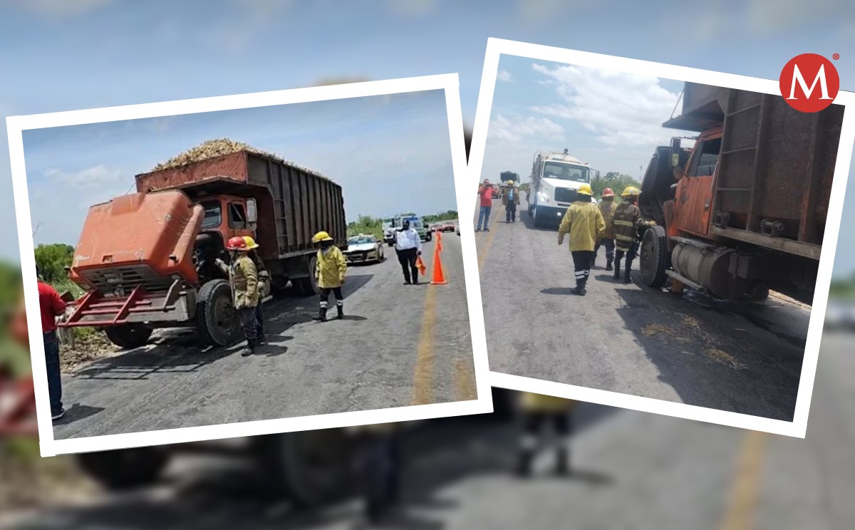 Se incendia motor de camión cañero en tramo Mante- El Limón