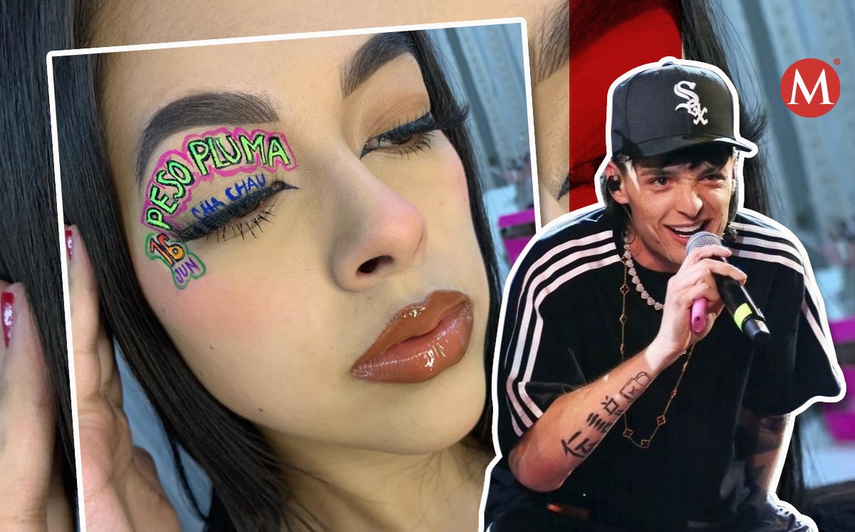 Maquillista de Puebla crea look para ojos inspirado en Peso Pluma | Especial