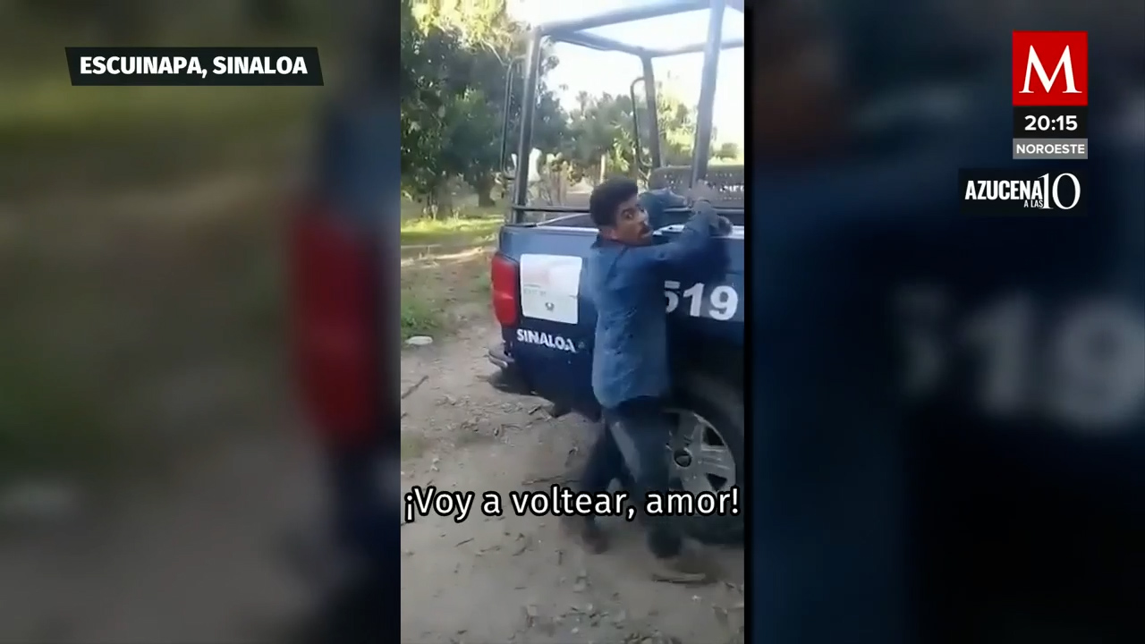 Captan a presuntos policías de Sinaloa golpeando con tabla a un hombre