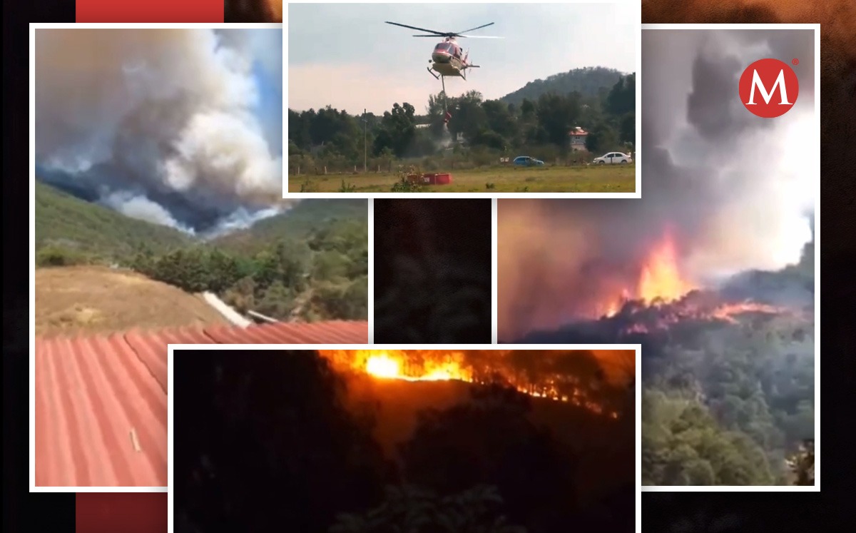 Escenas del incendio forestal al sur del Edomex (Especial)