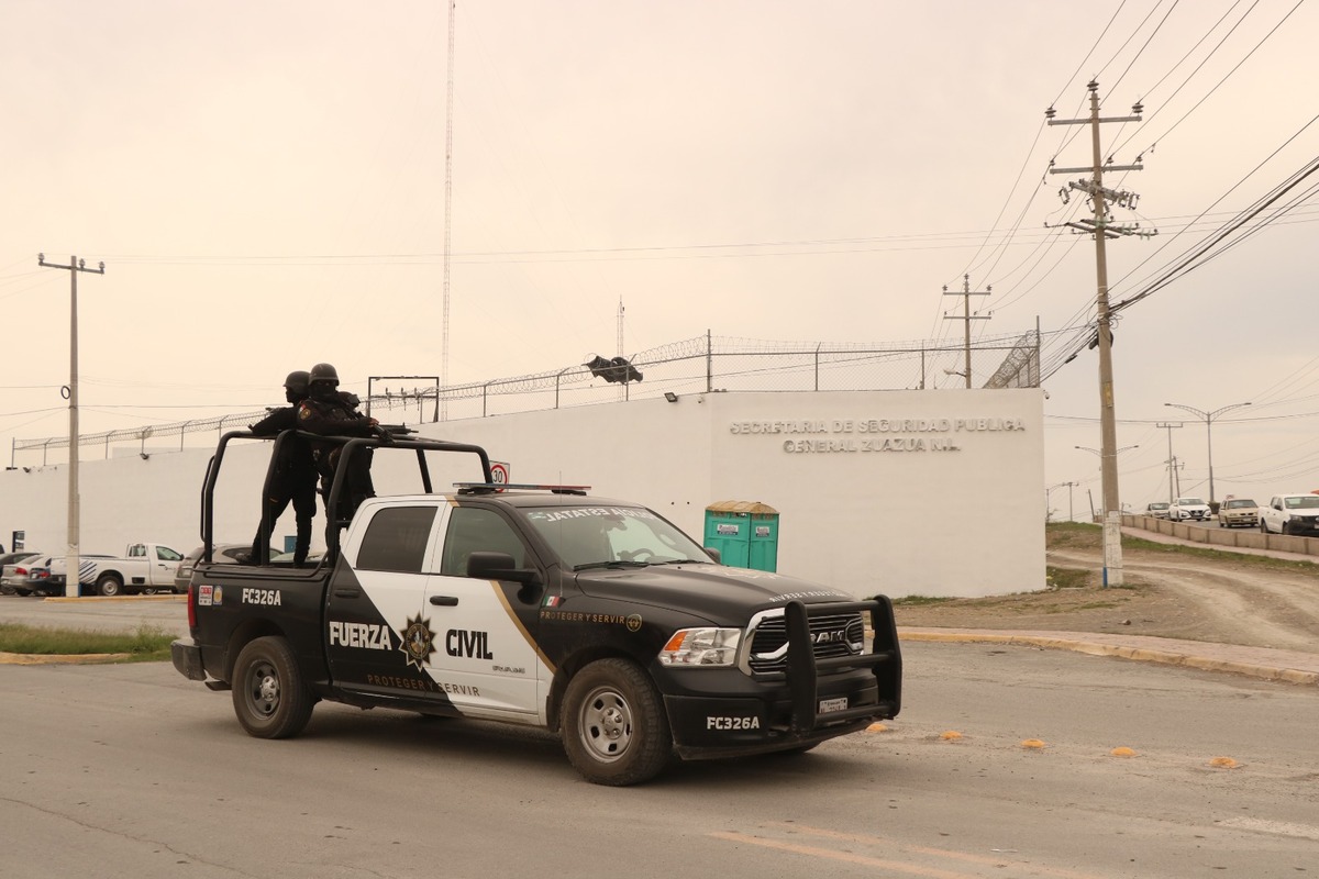 Este martes, Fuerza Civil tomó las instalaciones de la Secretaría de Seguridad de Zuazua. R. Palacios