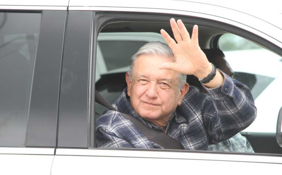 AMLO arribó a la planta de bombeo número 2 de la presa El Cuchillo | Leonel Rocha