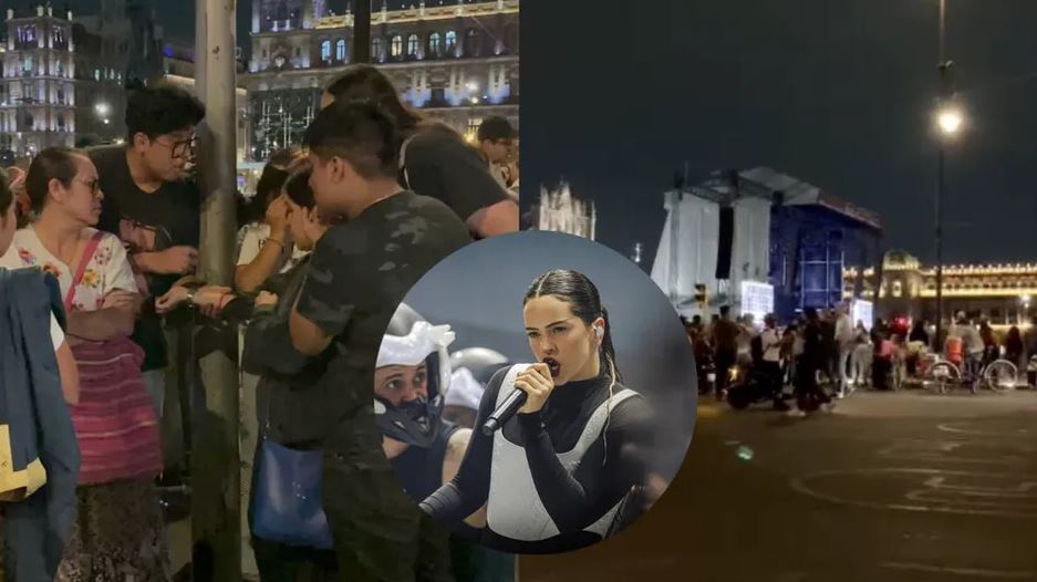 Primeros fans de Rosalía llegan al Zócalo de la Ciudad de México para concierto