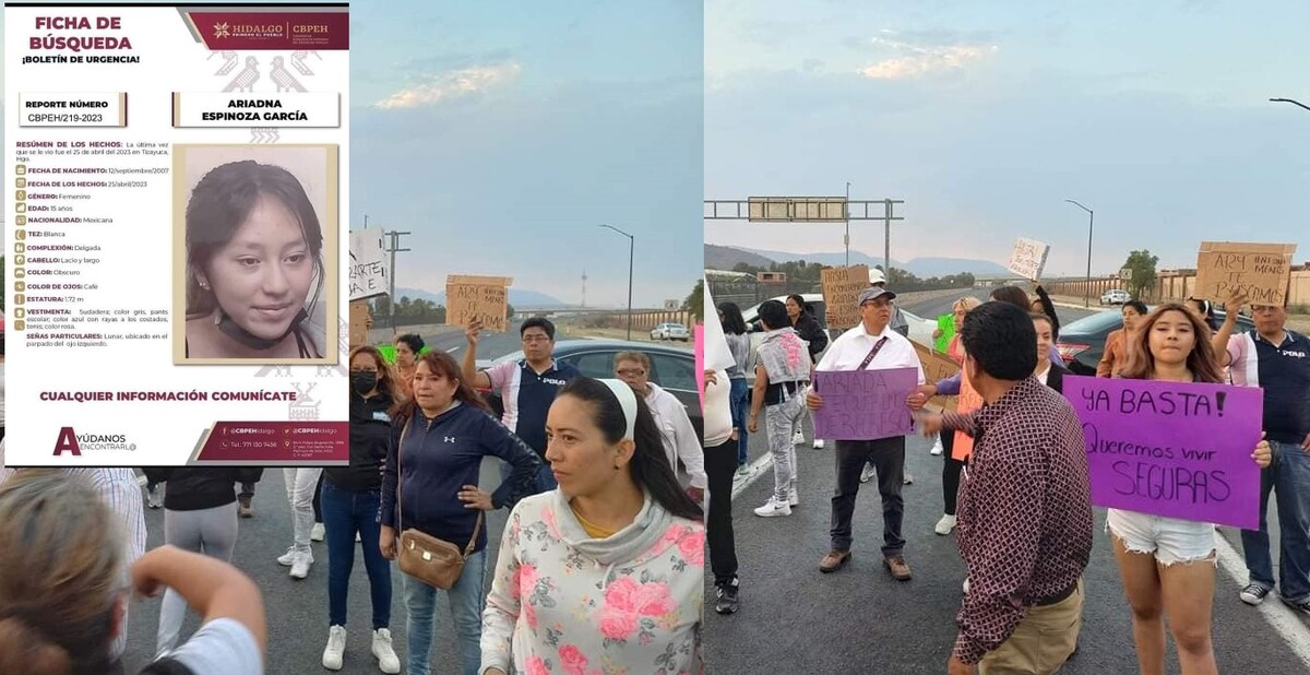 Protesta de familiares por una menor desaparecida en Tizayuca. (Especial)