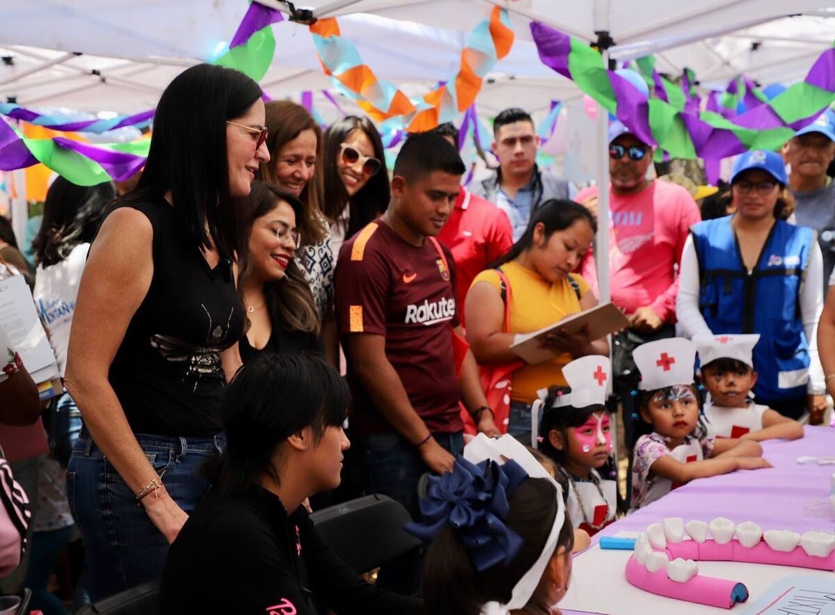 Alcaldesa Lía Limón, durante el festejo del día del niño