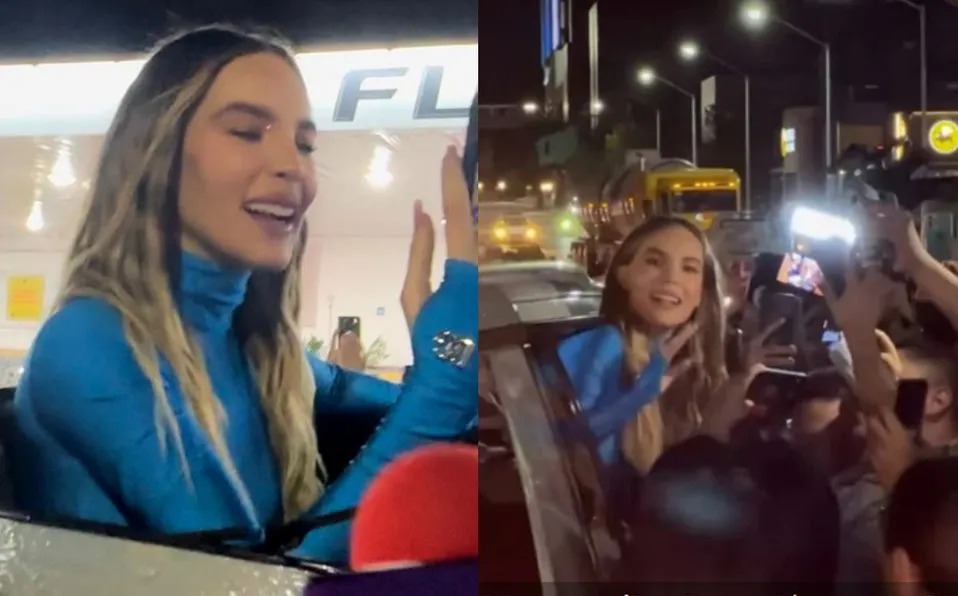 Belinda detiene el tráfico al saludar a sus fans | Especial