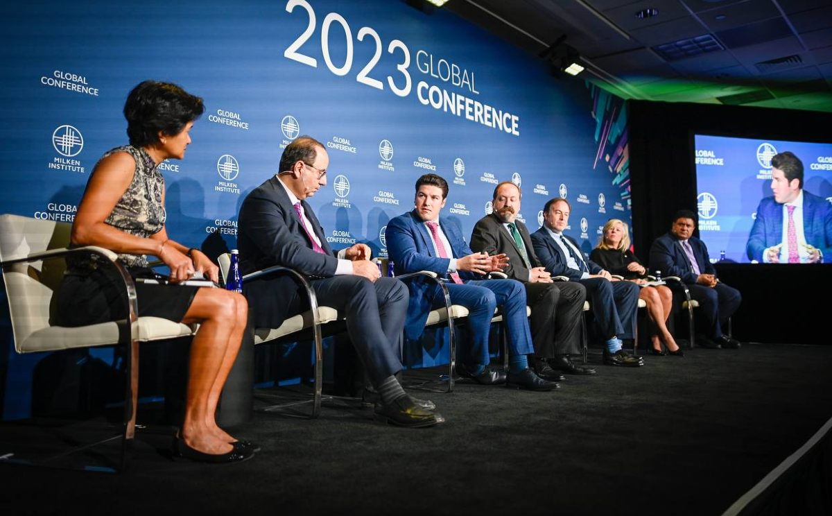 El gobernador Samuel García en el Global Conference del Milken Institute. Foto: Especial
