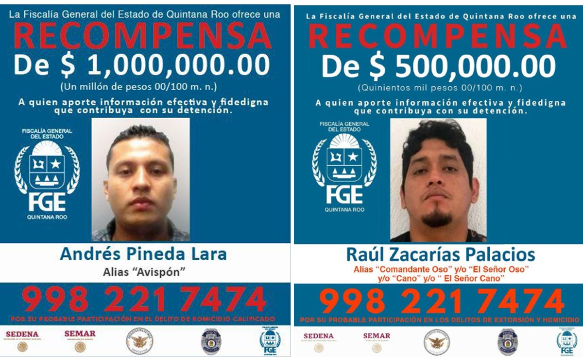 FGE de Quintana Roo ofrece recompensa por información para la captura de los presuntos asesinos (Especial)