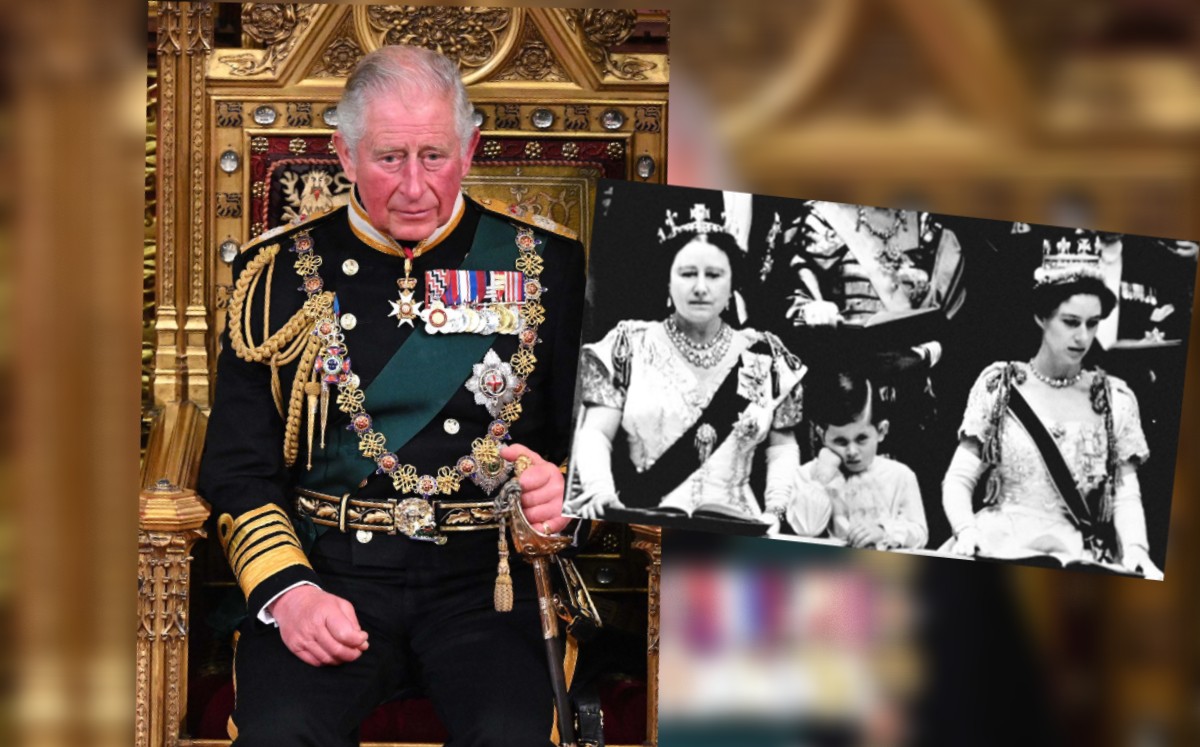 Así lucía Carlos III cuando fue la coronación de su madre, Isabel II