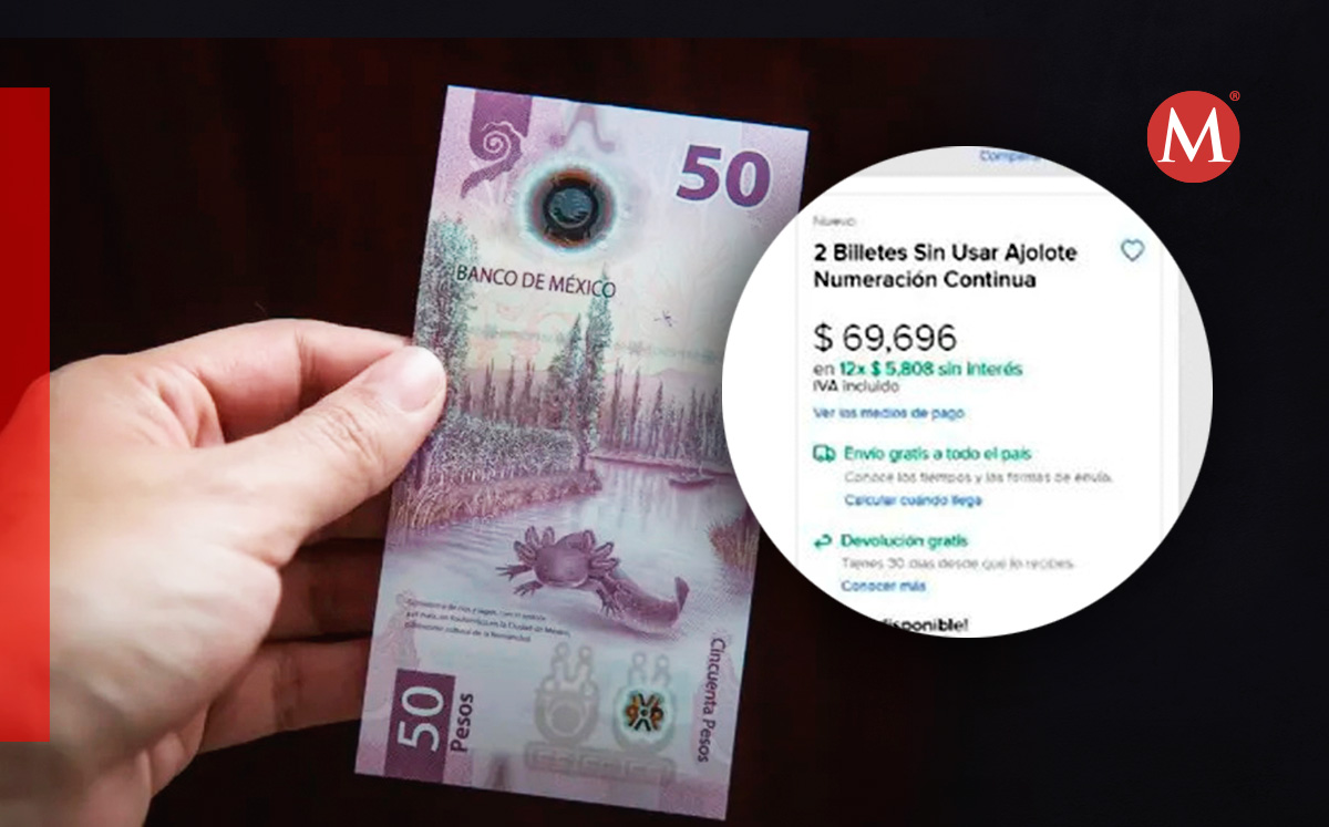 Billete de 50 pesos de ajolote, precio en línea