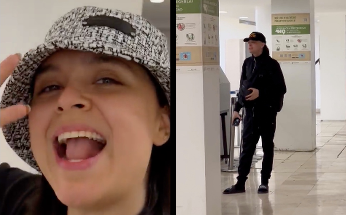 Peso pluma captado por una fan en el aeropuerto | ESPECIAL