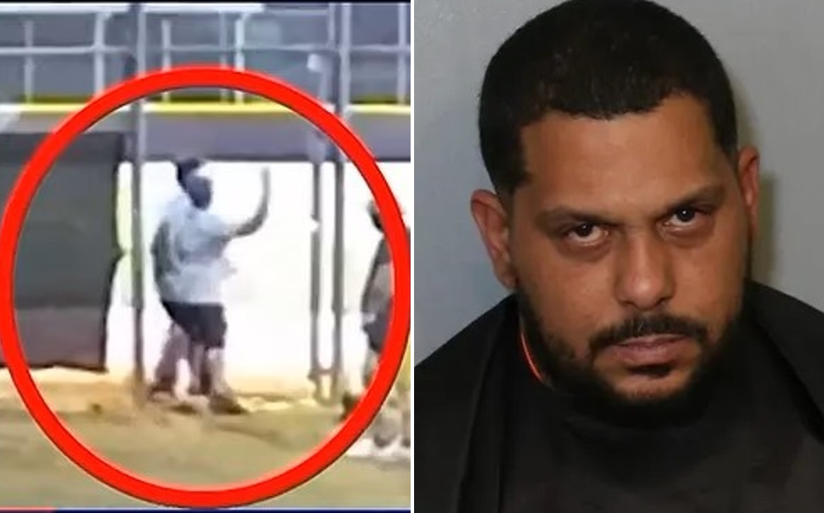 La agresión en el partido de béisbol fue captada en video.| Especial