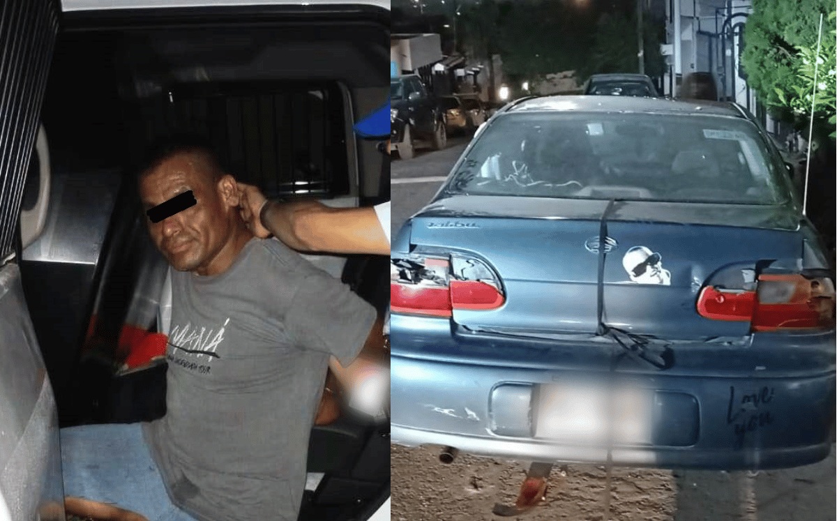 El sujeto salió de la casa y rompió los faros traseros de un automóvil, propiedad de su mamá | Israel Santacruz