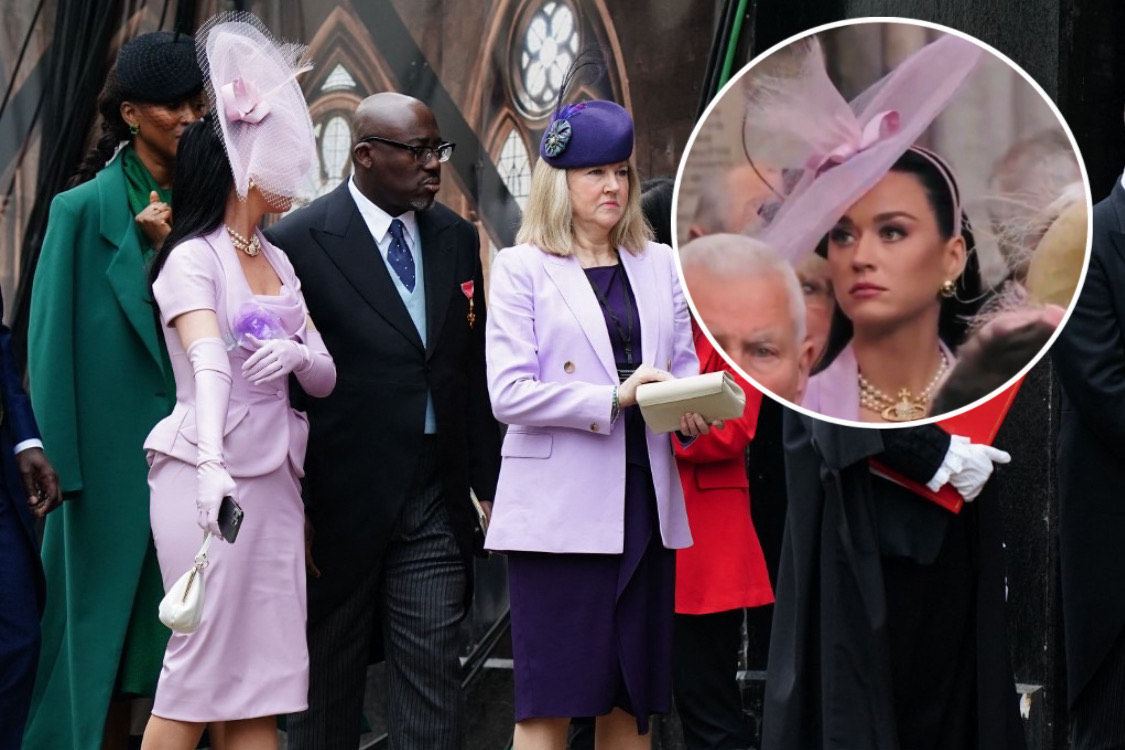 Viralizan a Katy Perry en la coronación de Carlos III por usar un exorbitante sombrero | AFP
