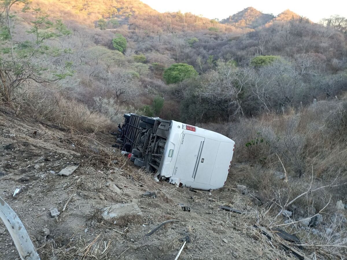 Autobus de equipo infantil cae a barranco en Hostotipaquillo, Jalisco (Cortesía)