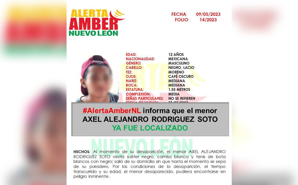 El joven de 12 años había desaparecido el pasado lunes 8 de mayo. Especial