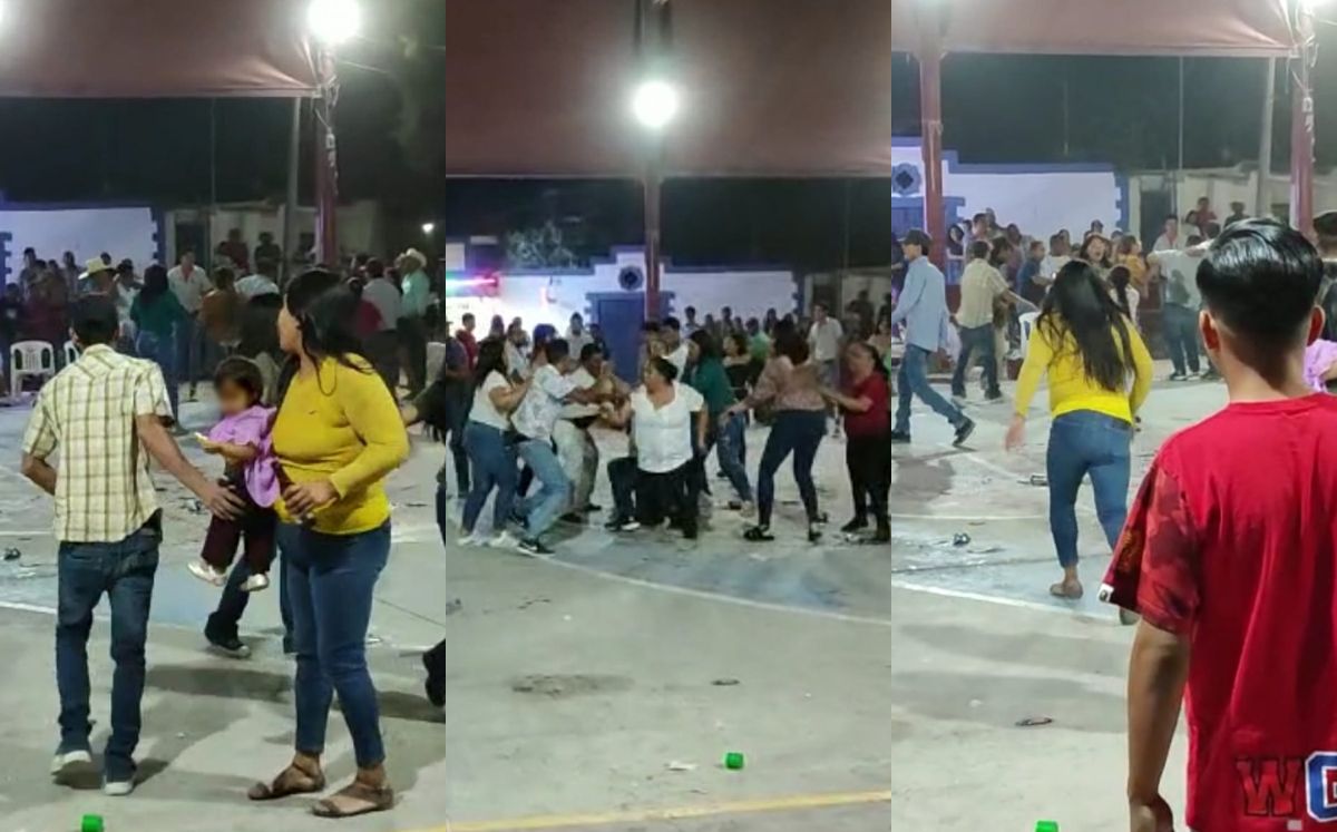 Fue la noche del miércoles y parte de la madrugada del jueves en las canchas ejidales, donde se celebraba el baile para festejar a las mamás.