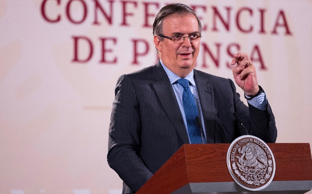El secretario de Relaciones Exteriores, Marcelo Ebrard, en la conferencia mañanera. | Cortesía