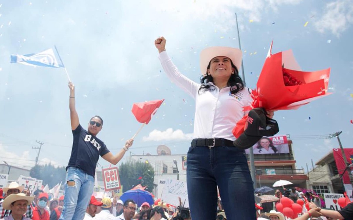 Del Moral asegura estar empatada con Delfina Gómez en encuestas electorales del Edomex. | Facebook