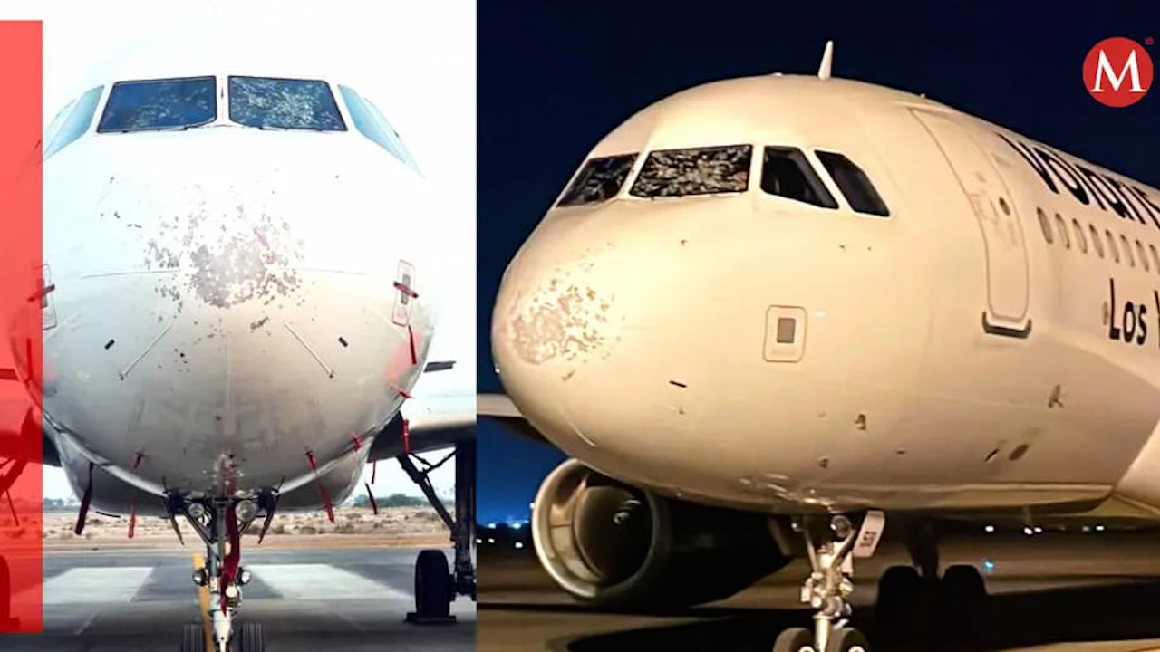 Avión de Volaris atraviesa tormenta eléctrica y termina con daños en parabrisas