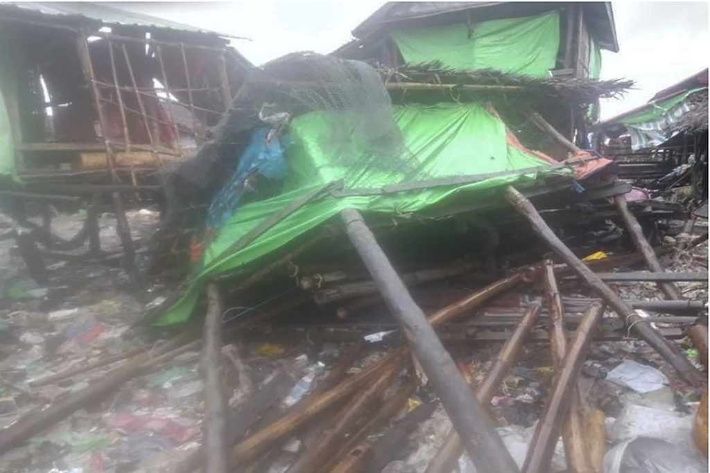 Edificios dañados por el ciclón Mocha en el municipio de Kyauk Phyu | AP