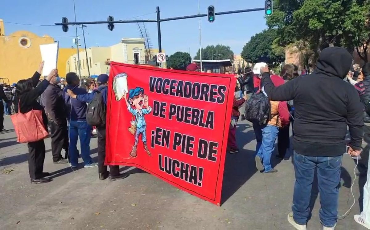 Manifestación de voceadores en Puebla | Alfredo Fernández