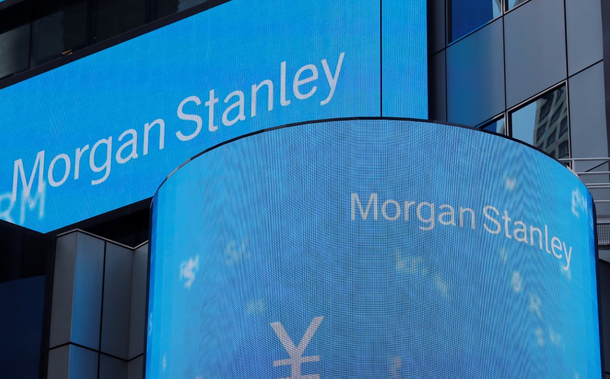 Rótulo en el edificio de Morgan Stanley en Nueva York, Estados Unidos. Julio de 2018. Foto: (Reuters)