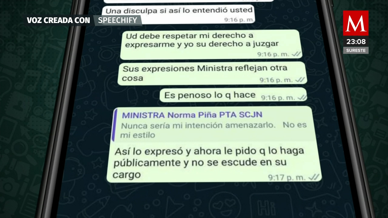 Alejandro Armenta exhibió mensajes que mandó la presidenta de la Corte Norma Piña
