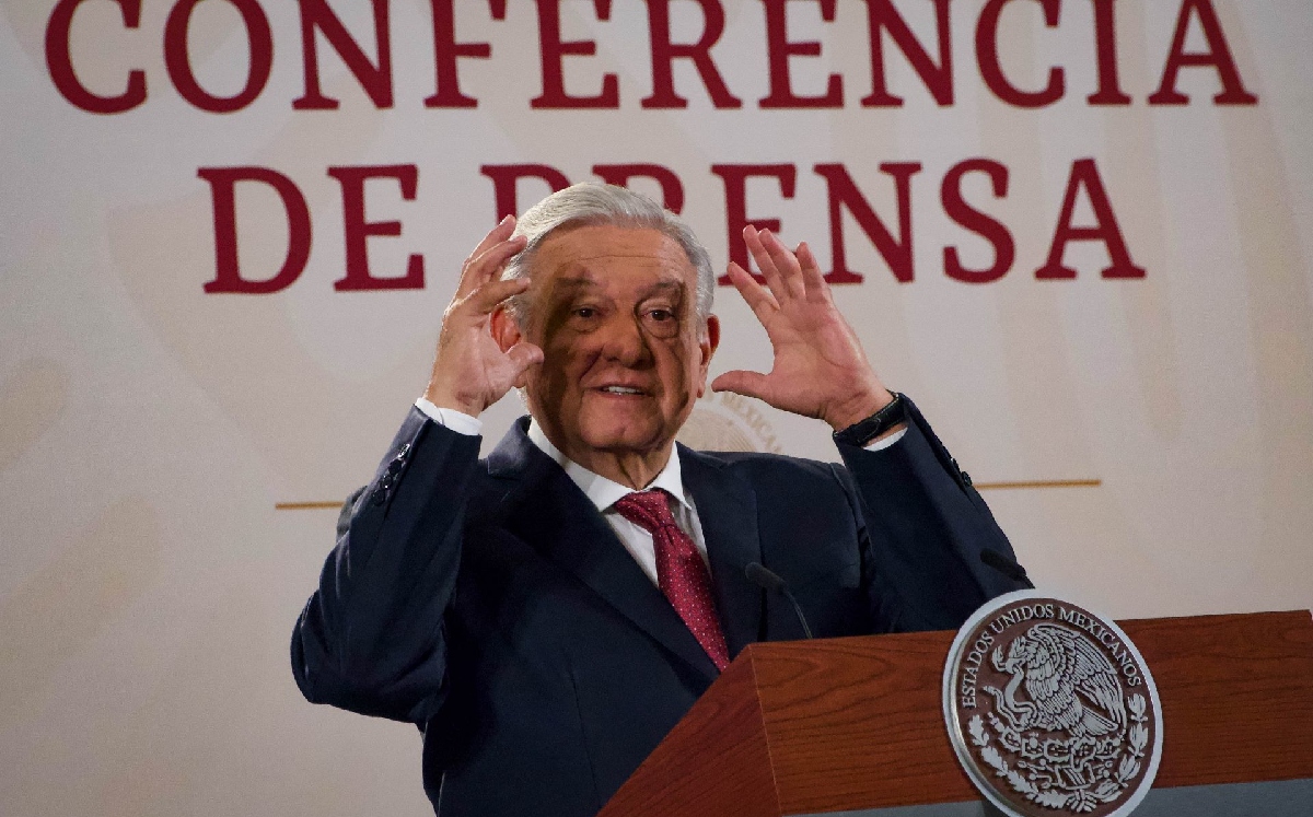 Desde el Salón de Tesorría de Palacio Nacional, el Presidente llevó a cabo su conferencia. | Cuartoscuro