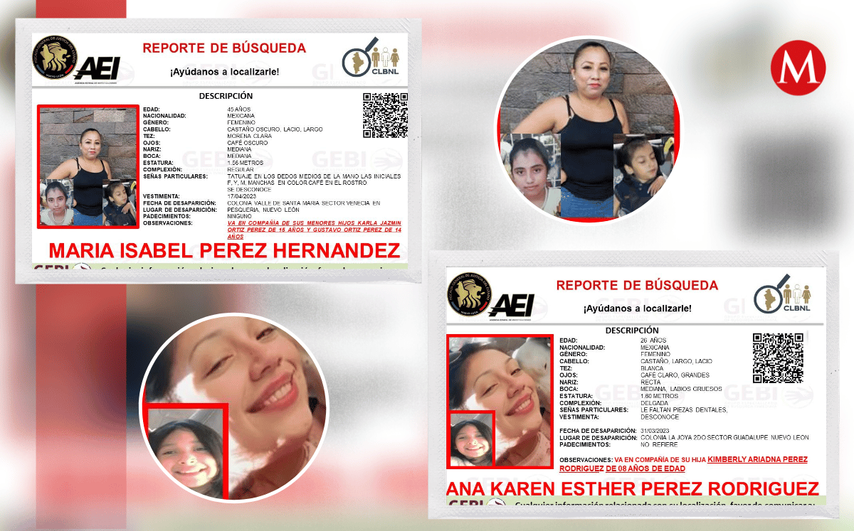 María Isabel y Ana Karen Esther son dos madres desaparecidas en compañía de sus hijos | Especial