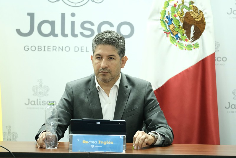 Juan Carlos Flores Miramontes, secretario de educación en Jalisco anuncia a la llegada de Recrea Inglés (Cortesía)