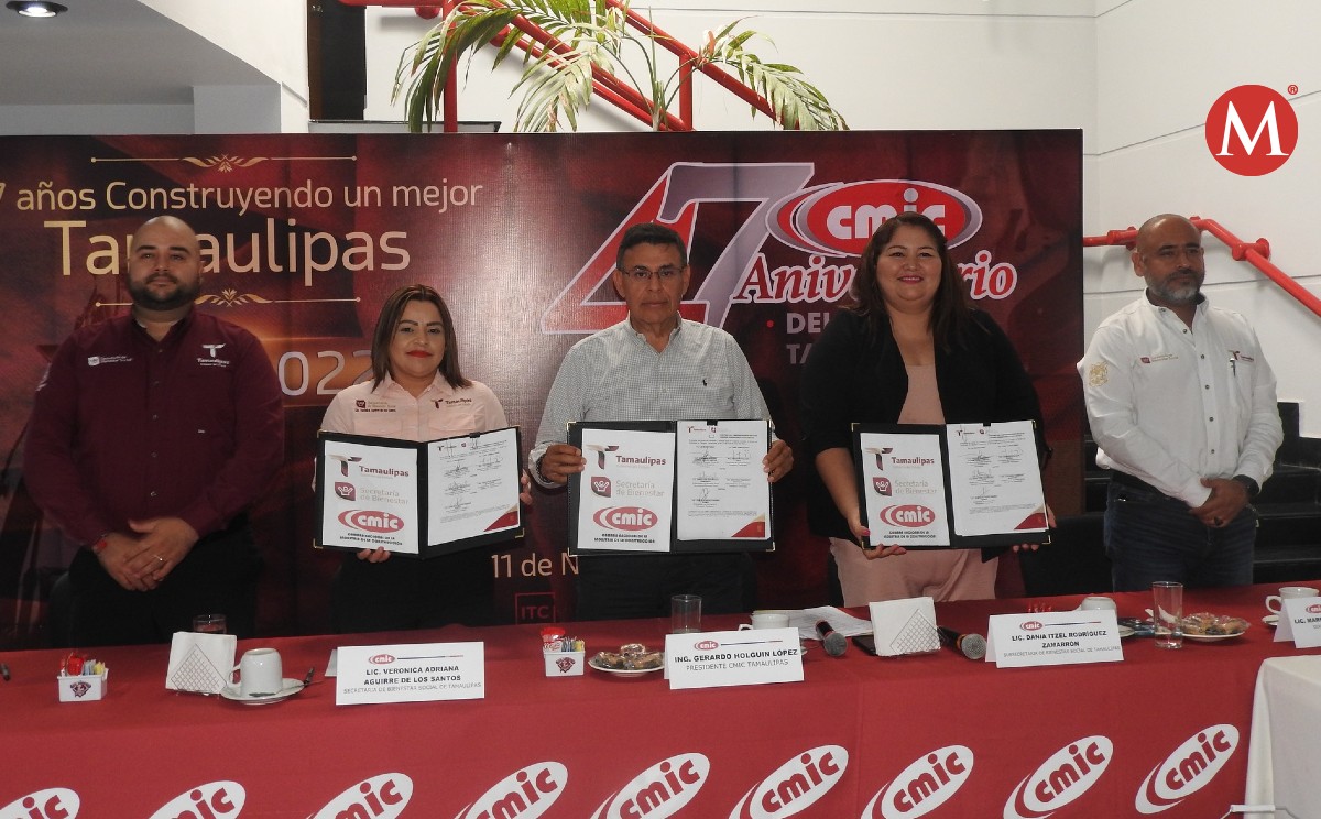Bienestar Social de Tamaulipas firmó un convenio de colaboración con CMIC.