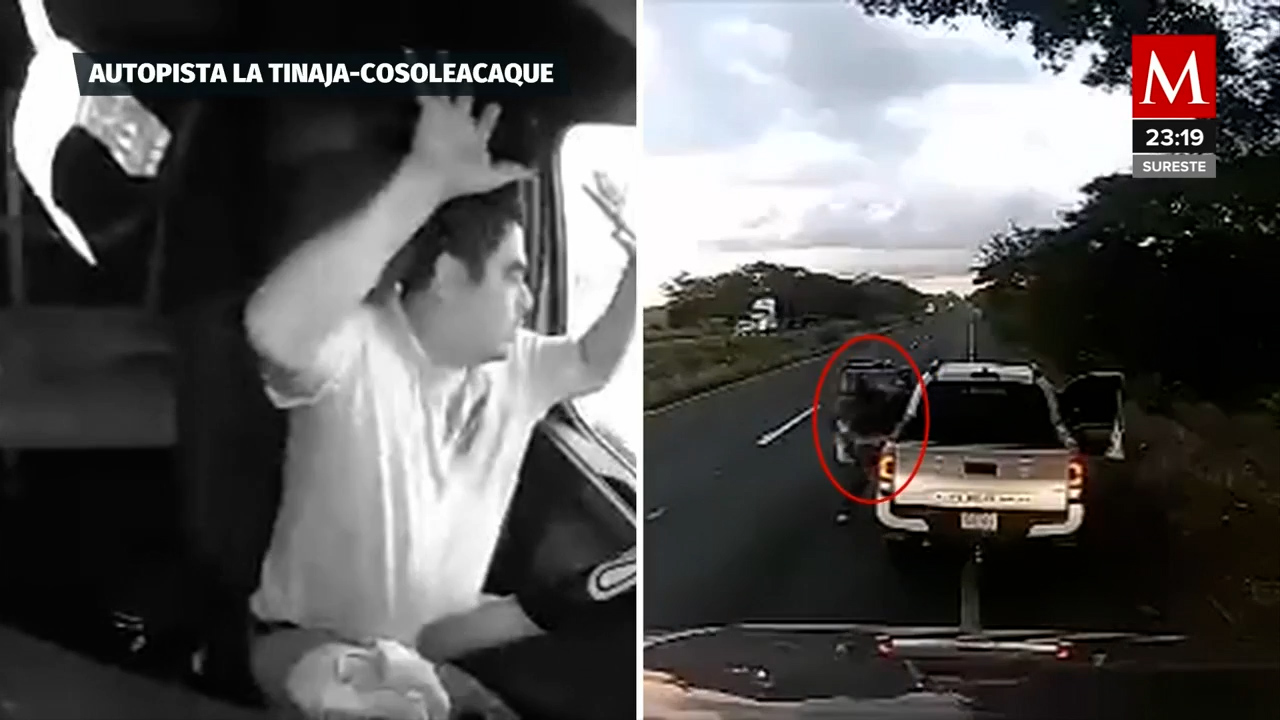 Comando armado roba traíler en autopista de Veracruz