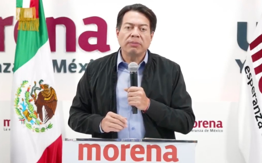 Mario Delgado, dirigente nacional de Morena, en conferencia de prensa (Especial)