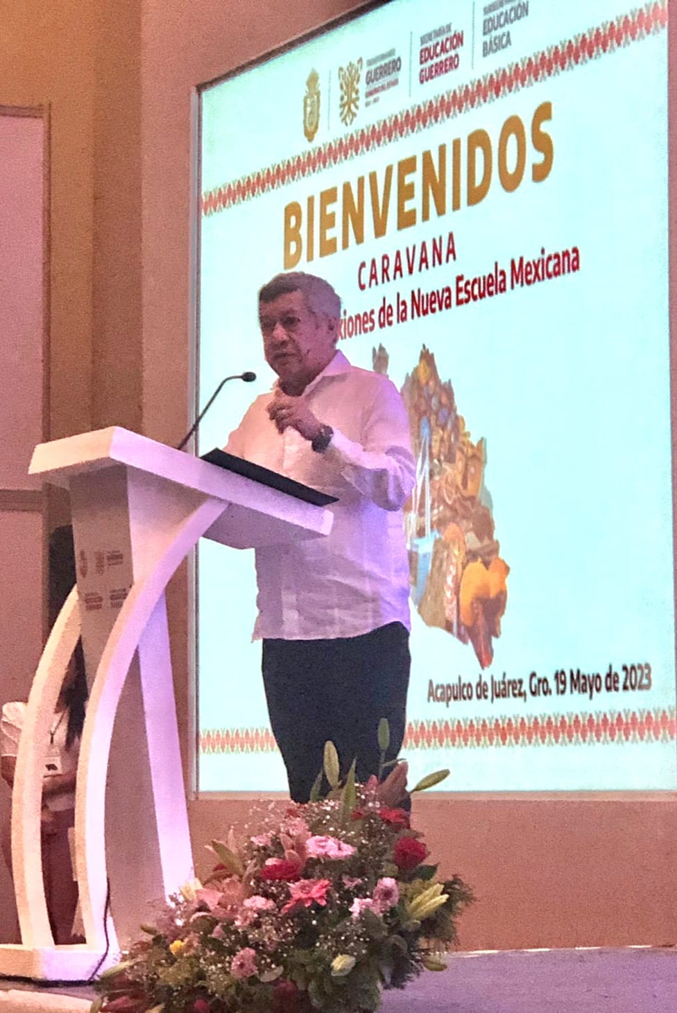 Titular de la Secretaría de Educación Guerrero (SEG), Marcial Rodríguez Saldaña.
