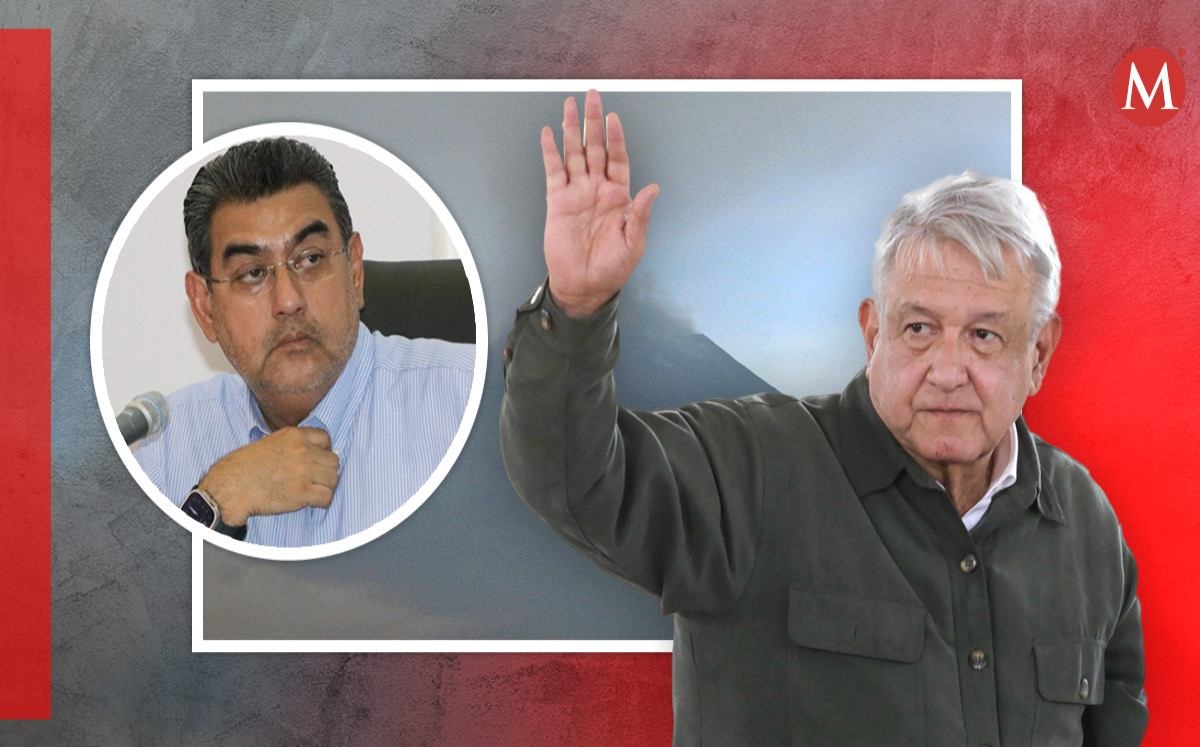 AMLO y gobernador de Puebla, volcán Popocatépetl | Agencia Enfoque | Diseño Milenio