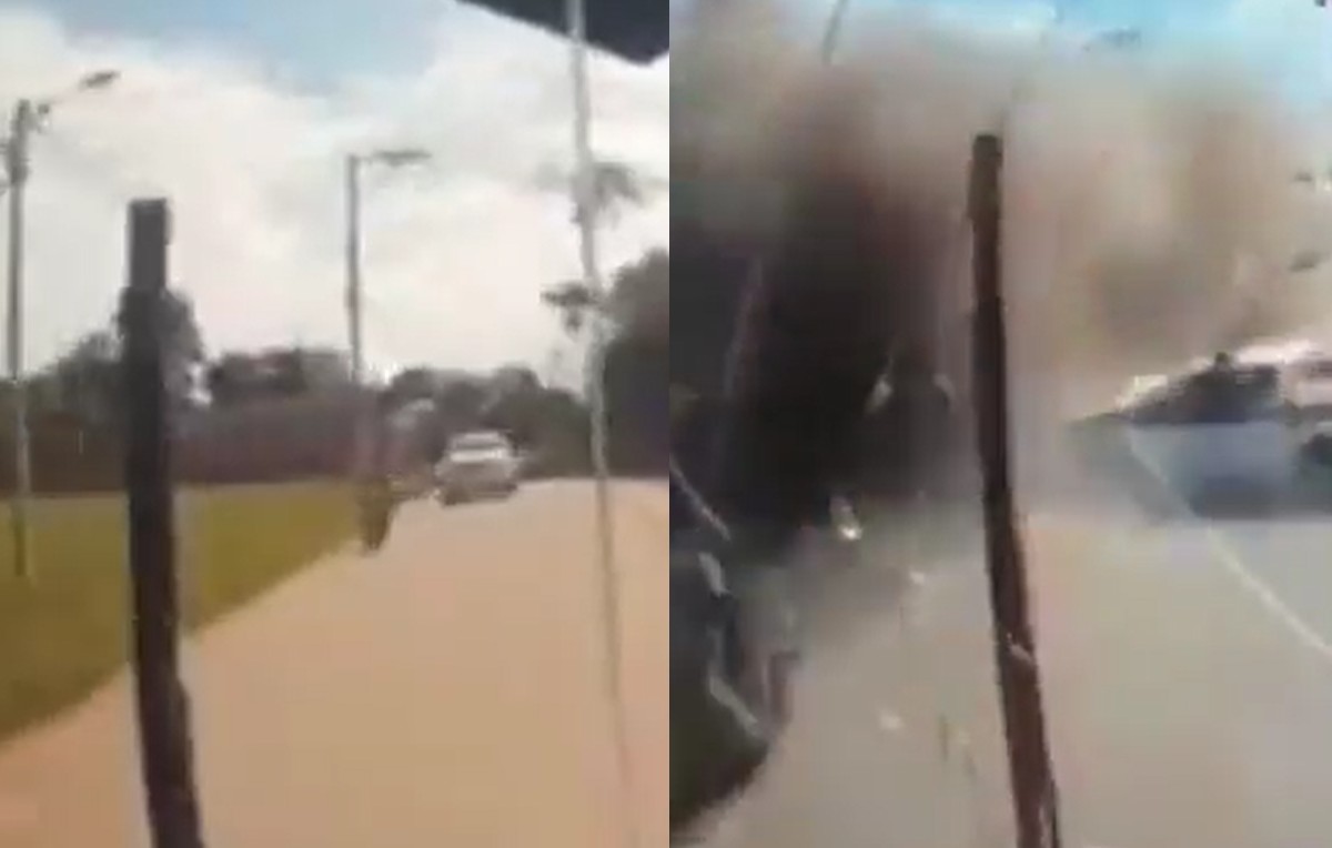 Explosión de patrulla en Tibú, Colombia (Twitter)