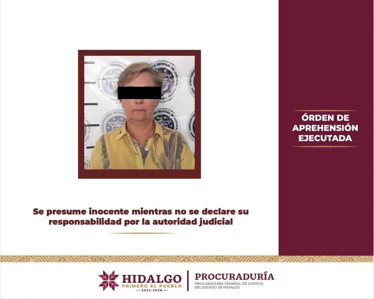 La detención se efectuó en el municipio de Pachuca.