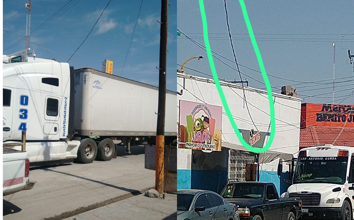 Tráiler derriba cableado y deja sin luz a comercios del Centro de San Pedro. | Especial