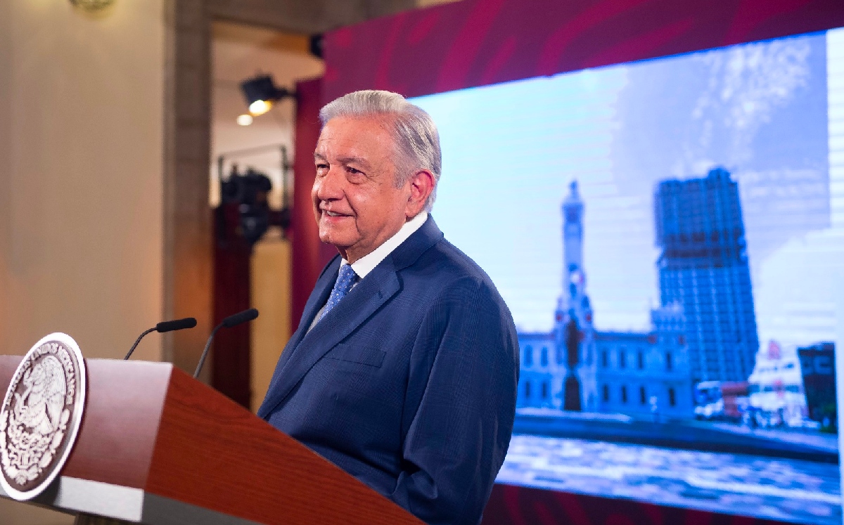 El presidente López Obrador en el Salón de Tesorería de Palacio Nacional. | Cortesía