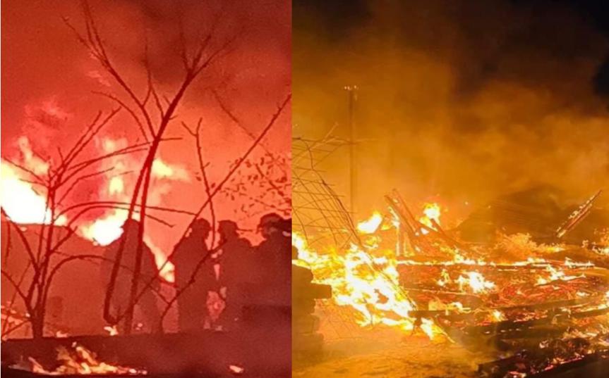 Cuerpos de emergencias arribaron al lugar para tratar de sofocar el fuego.