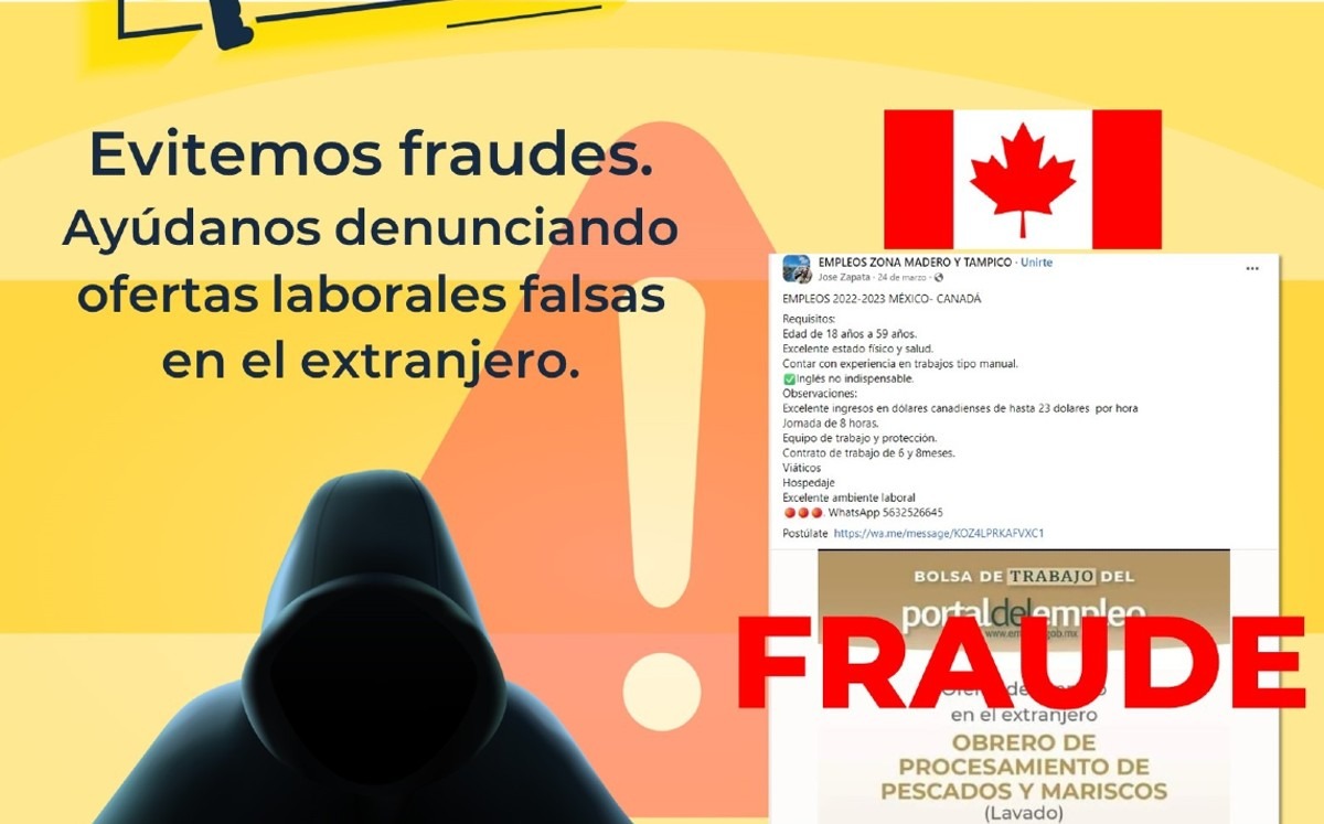 El SNE Tamaulipas detectó en redes sociales fraudes sobre empleos en Canadá.