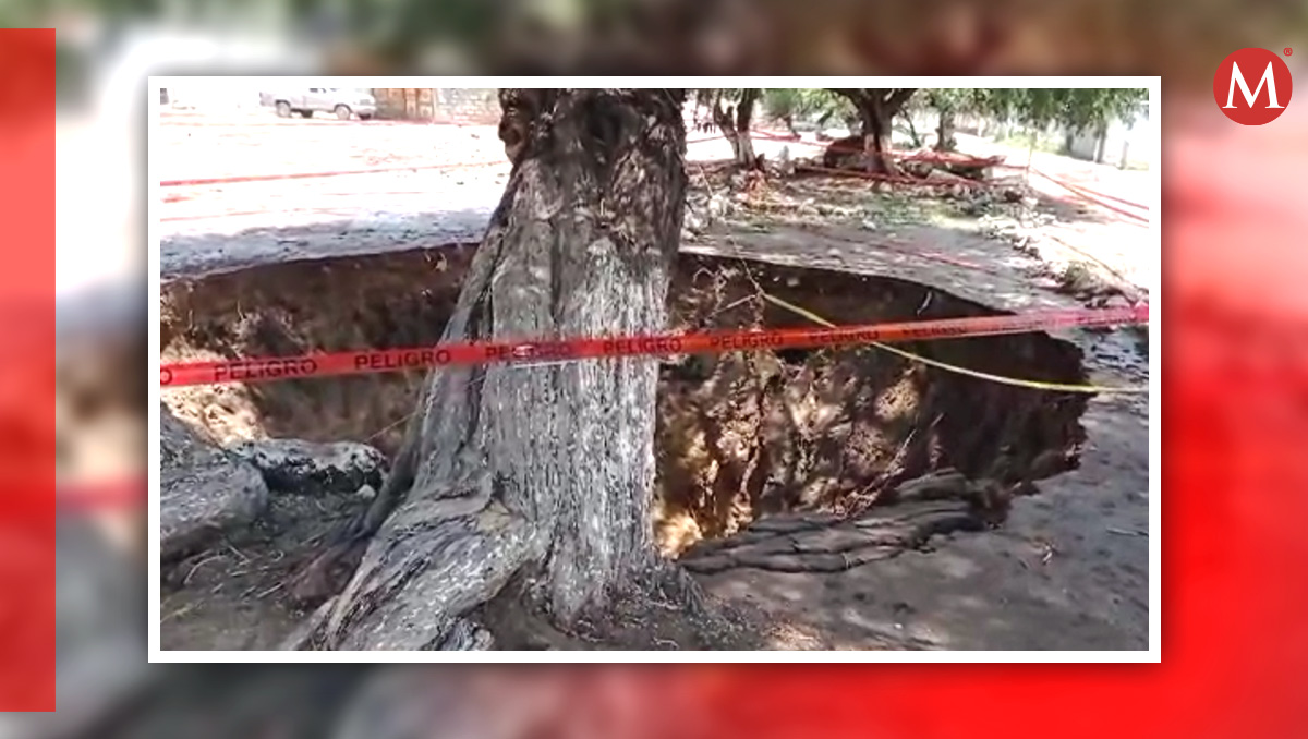 Surge enorme socavón en Tehuacán, Puebla | Apolonia Amayo / Diseño MILENIO