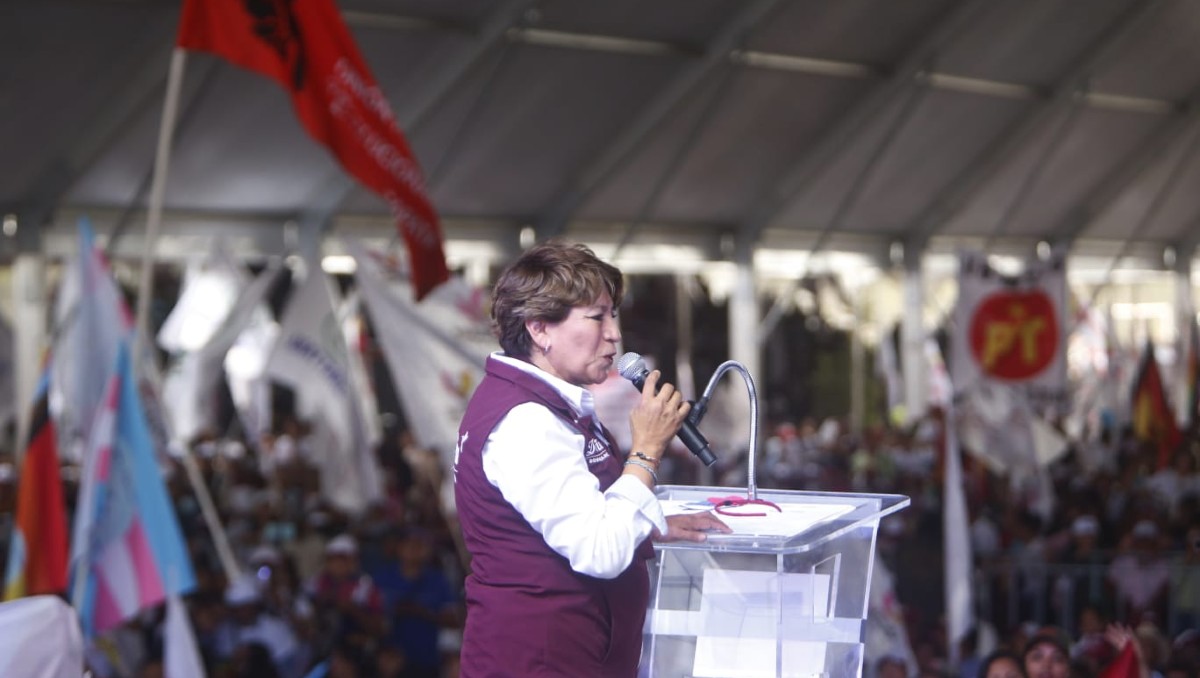 Vamos a arrasar en el Estado de México, asegura Delfina Gómez. | Ariana Pérez