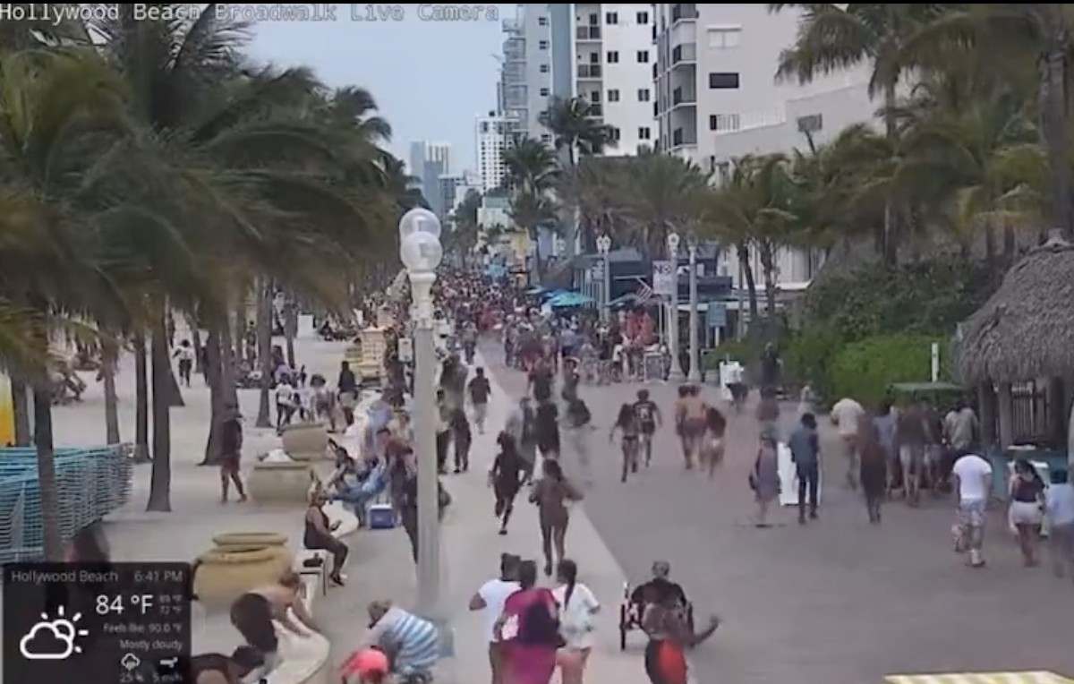 Hollywood Beach Broadwalk live camera (Foto: Twitter)