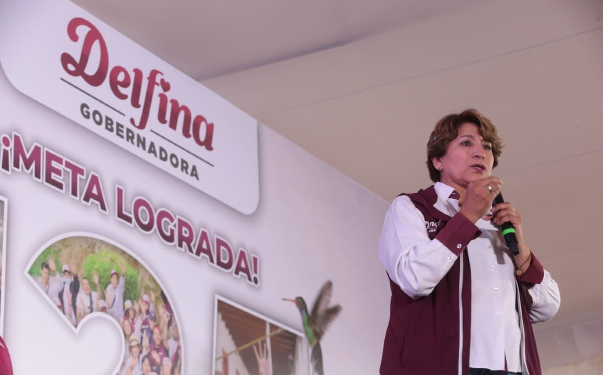 Amplia ventaja en Edomex es trabajo de equipo, asegura Delfina Gómez. | Jesús Quintanar