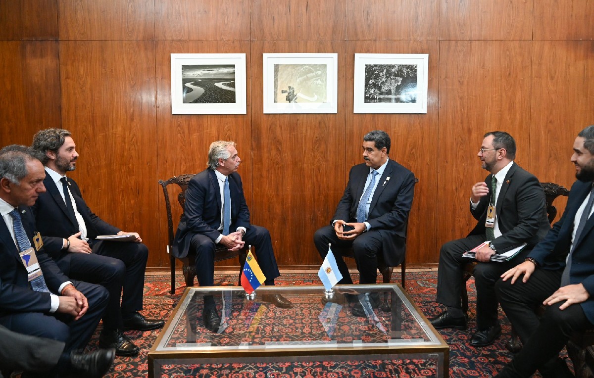Presidentes de Argentina y Venezuela, Alberto Fernández y Nicolás Maduro (Twitter/@alferdez)