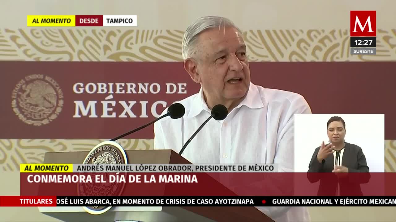 AMLO encabeza ceremonia en conmemoración del Día de la Marina en Ciudad Madero, Tamaulipas